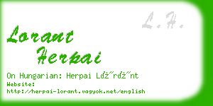 lorant herpai business card